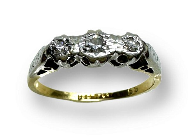 Кольцо из желтого и белого золота с бриллиантом (-ми) (29610072) 1