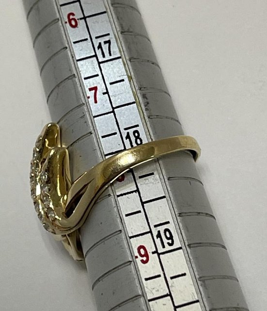 Кольцо из красного золота с цирконием (33674184) 3