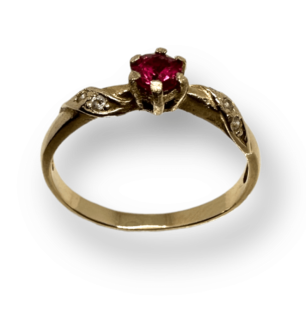Кольцо из красного золота с цирконием (30117112) 3