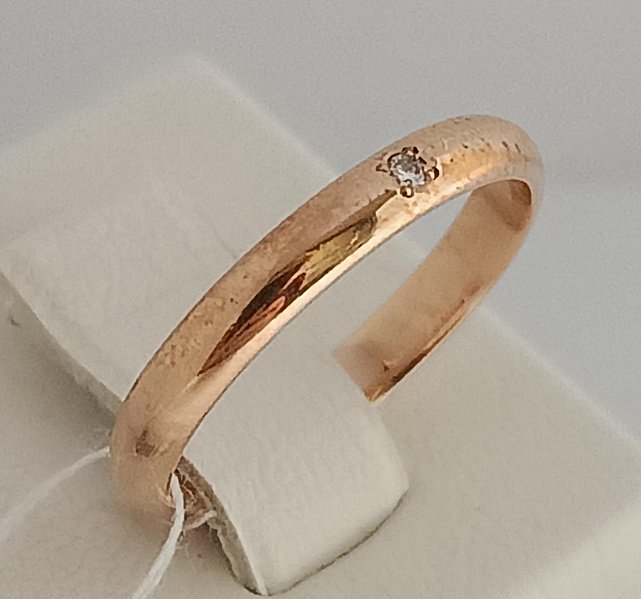 Обручальное кольцо из красного золота с бриллиантом (-ми) (33716823) 1