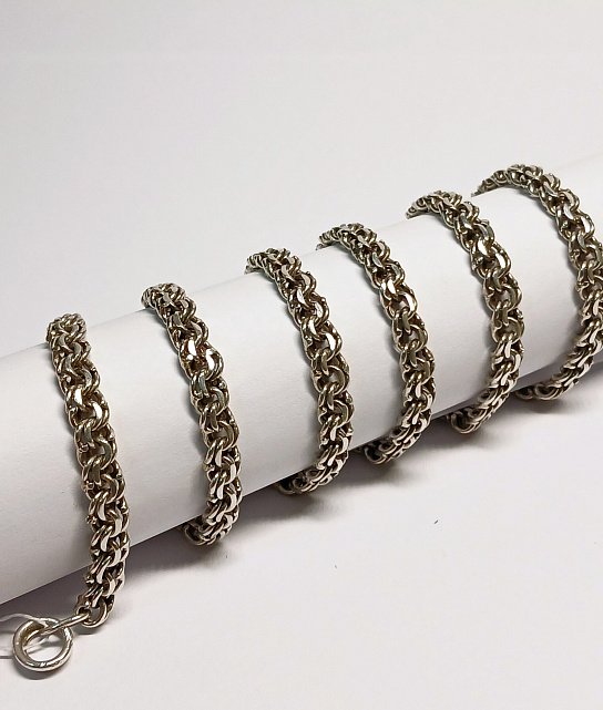 Серебряная цепь с плетением Бисмарк (32796047) 4