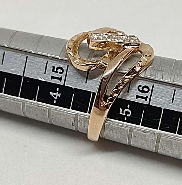 Кольцо из красного и белого золота с бриллиантом (-ми) (33279842) 3