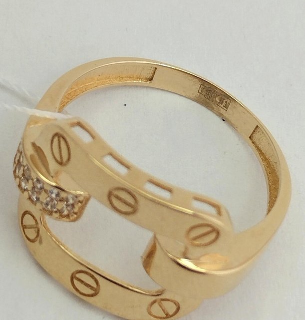Кольцо из красного золота с цирконием (33750872)  2