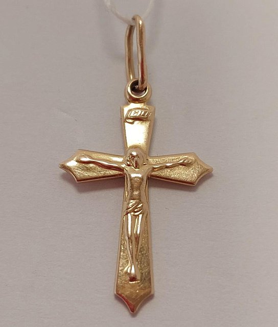 Підвіс-хрест з червоного золота (33723642) 0