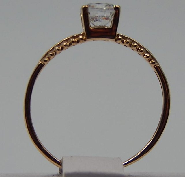 Кольцо из красного золота с цирконием (32044457) 3