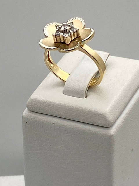 Кольцо из желтого и белого золота с цирконием (30606798)  3