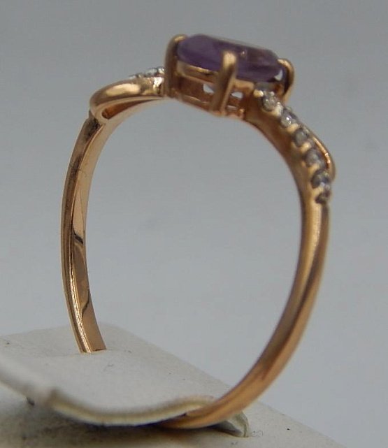 Кольцо из красного золота с цирконием (29239547) 5
