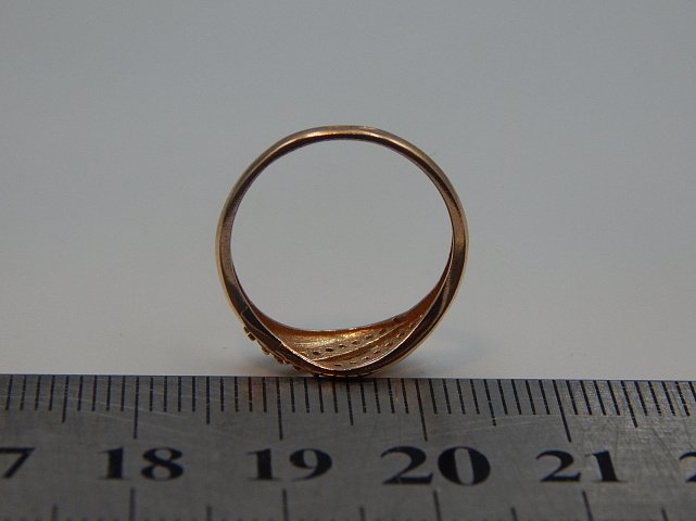Кольцо из красного золота с цирконием (33684251) 3