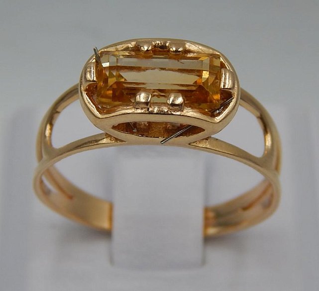 Кольцо из красного золота с цирконием (30833412)  0