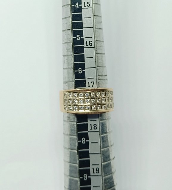 Кольцо из красного и белого золота с цирконием (33755730) 1