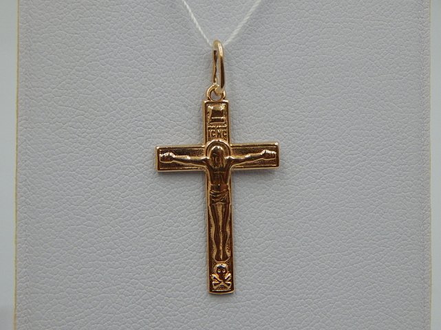 Підвіс-хрест з червоного золота (33127328) 0