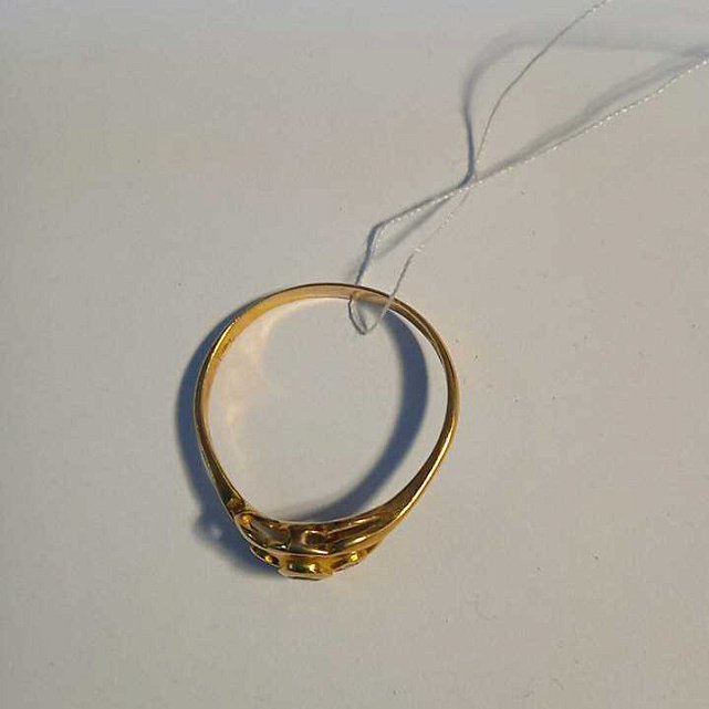 Кольцо из красного золота с сапфиром и бриллиантом (-ми) (27416657)  1