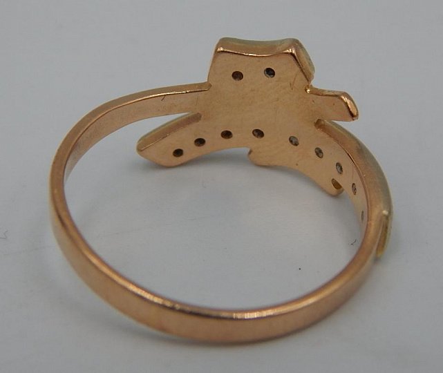 Кольцо из красного и белого золота с цирконием (26225825) 6