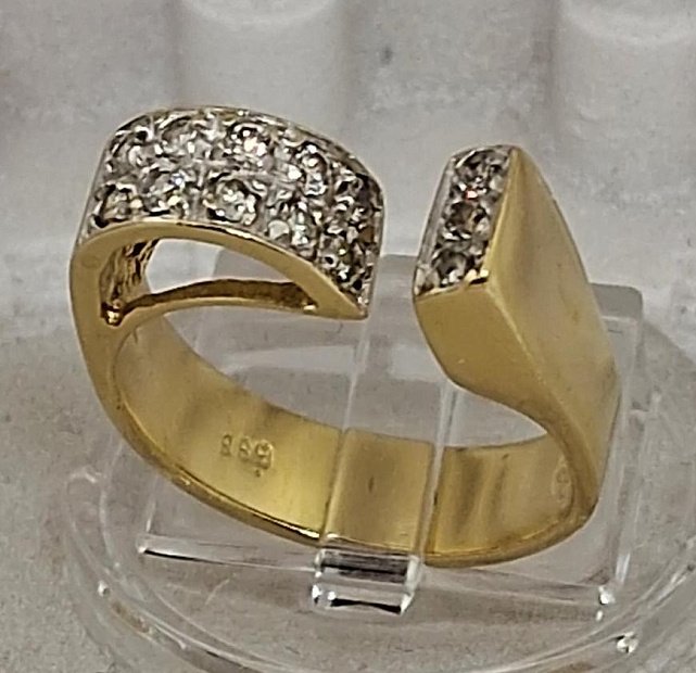 Кольцо из желтого золота с цирконием (32473520) 1