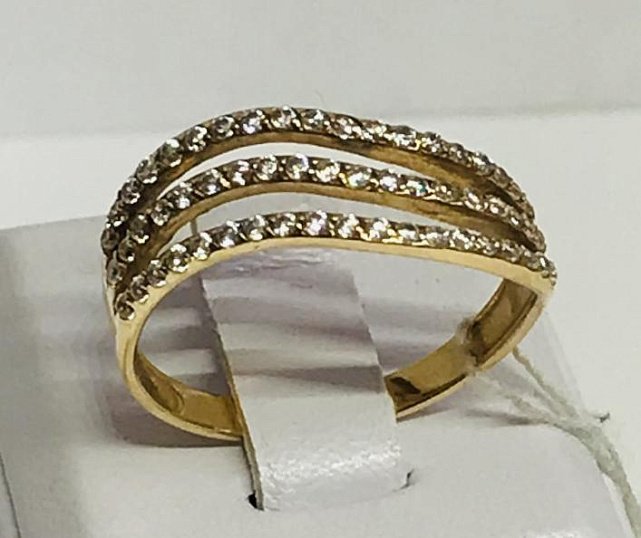 Кольцо из красного золота с цирконием (28991683) 1