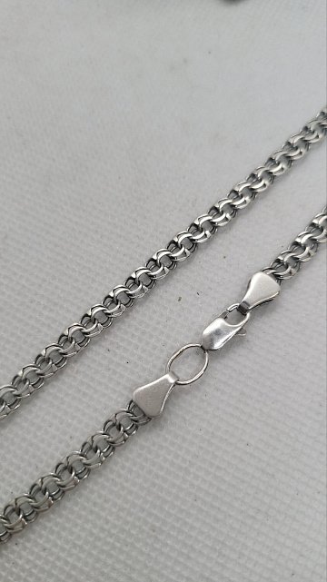 Серебряная  цепь с плетением Бисмарк (31762283) 1