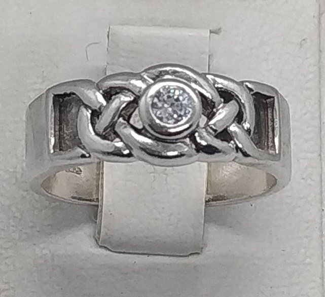 Серебряное кольцо с цирконием (30196030) 5