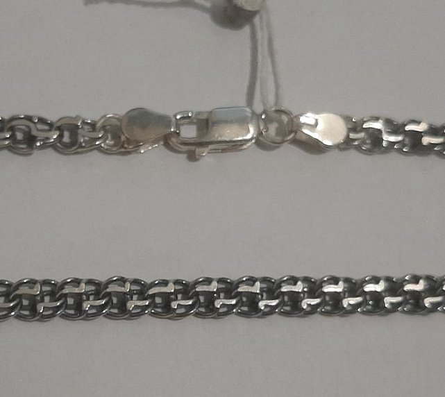 Срібний ланцюг із плетінням Бісмарк (30181026) 0