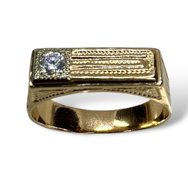 Перстень із червоного та білого золота з цирконієм (33746164) 1