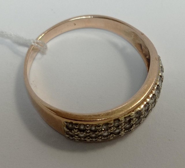 Кольцо из красного золота с цирконием (33715842) 1