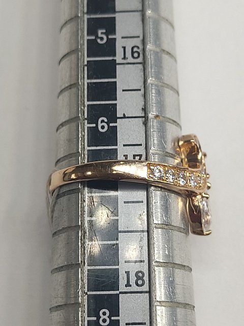 Кольцо из красного золота с цирконием (33884487)  2
