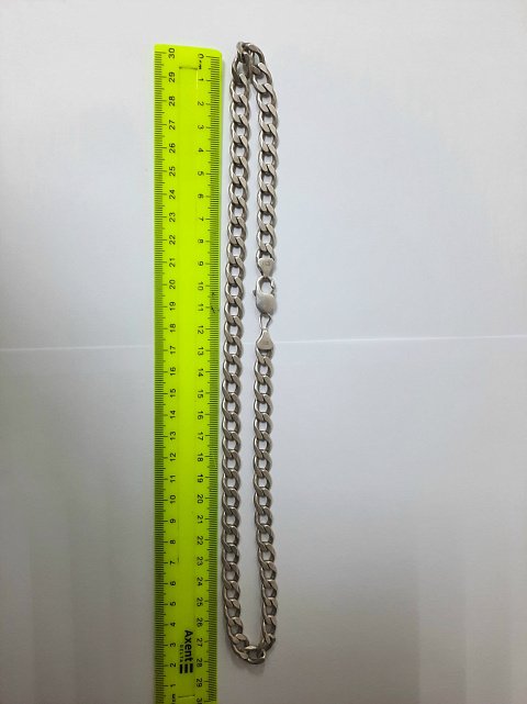Серебряная цепь с плетением панцирное (33897952) 2
