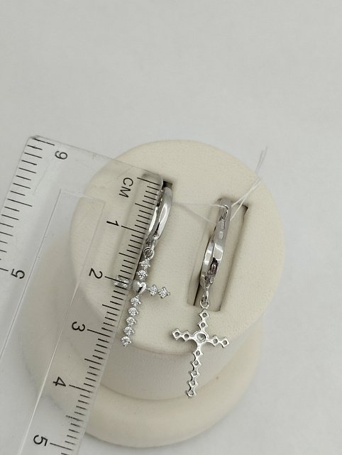 Срібні сережки з цирконієм (33769558) 1
