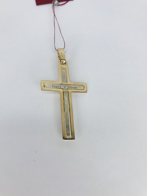 Підвіс-хрест з червоного та білого золота (31783921) 1