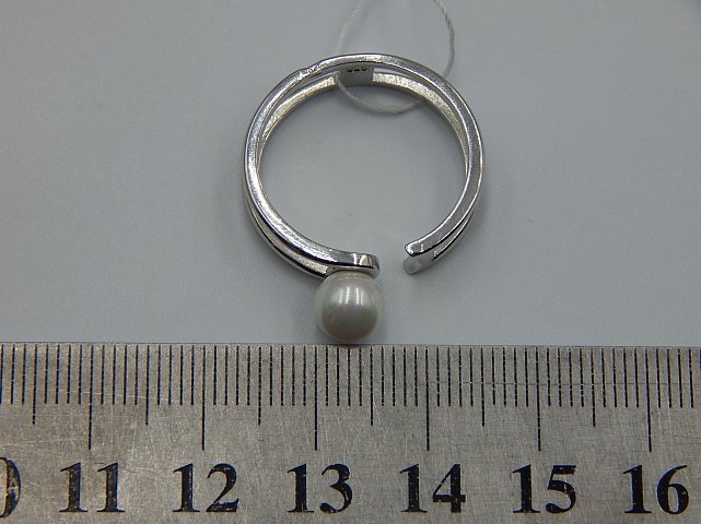 Срібна каблучка з перлами (32925153) 3