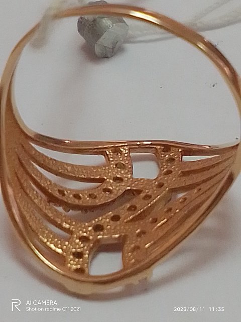 Кольцо из красного золота с цирконием (31433609)  7