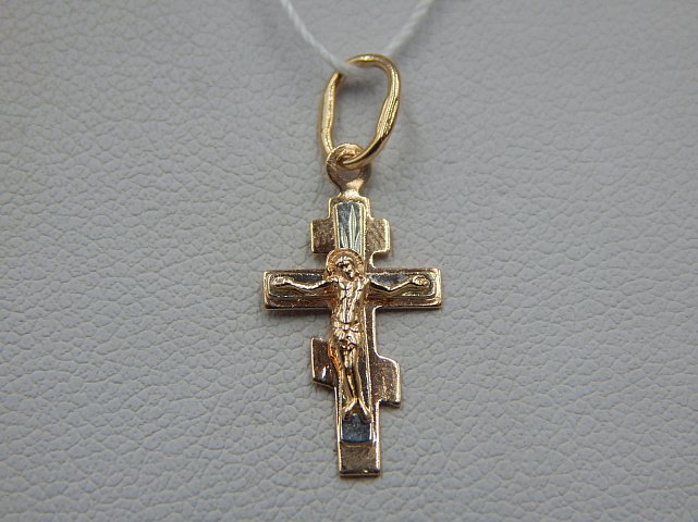 Підвіс-хрест з червоного та білого золота (33931127) 1