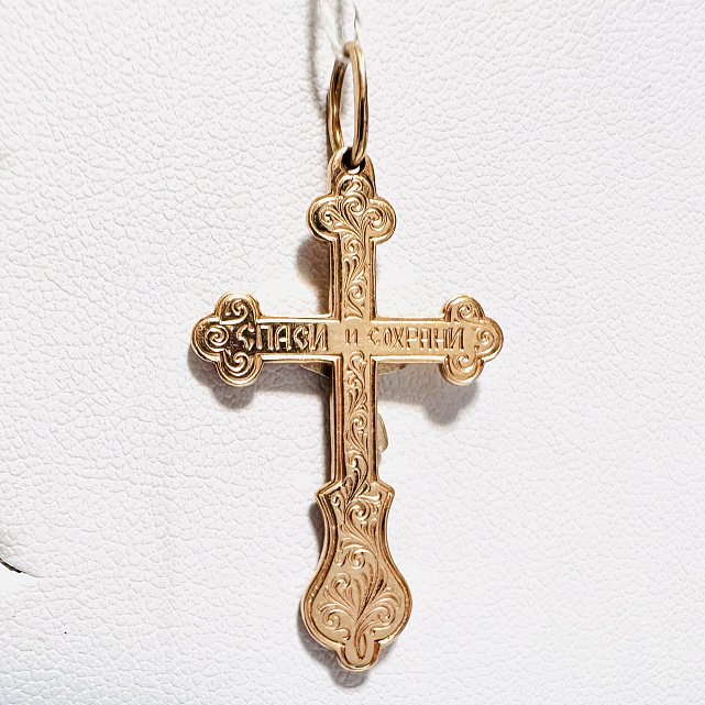 Підвіс-хрест із червоного та білого золота (32816184) 6
