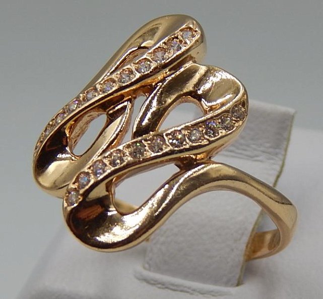 Кольцо из красного золота с цирконием (31492202)  1