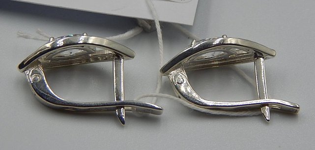 Серебряные серьги с позолотой и цирконием (31649542) 4