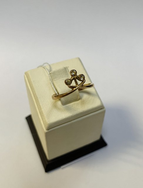 Кольцо из красного золота с цирконием (33213412) 2