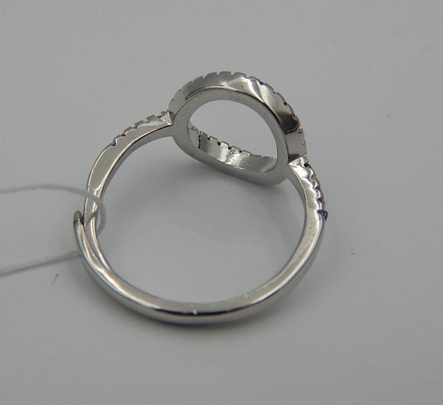 Серебряное кольцо с цирконием (30509346) 5