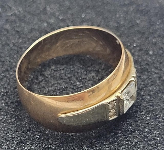 Кольцо из красного и белого золота с цирконием (33733512) 1