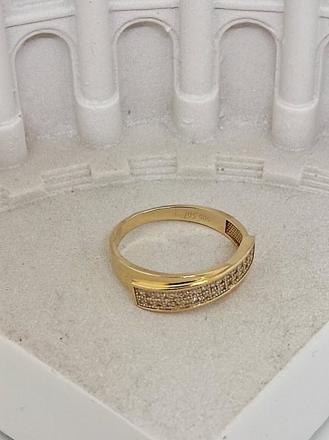 Кольцо из желтого золота с цирконием (32297590) 2