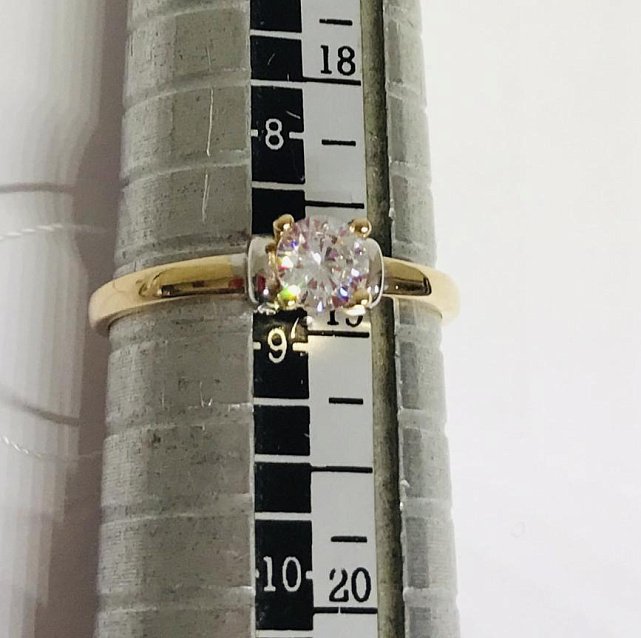 Кольцо из красного и белого золота с цирконием (30704878) 3