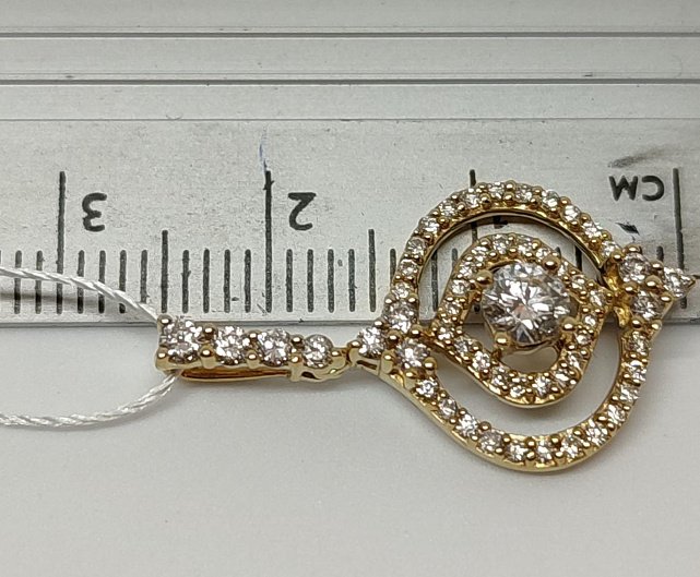 Кулон із жовтого золота з діамантом (-ми) (28543464) 5