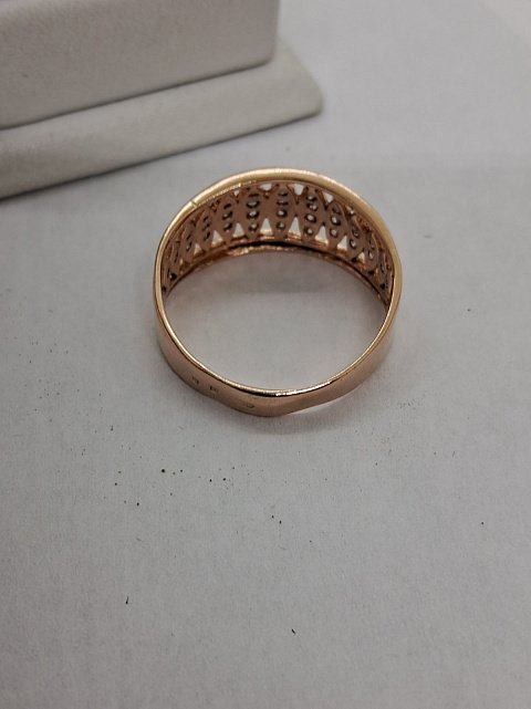 Кольцо из красного золота с цирконием (32145277)  5