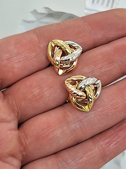 Сережки з жовтого та білого золота (33298011) 5