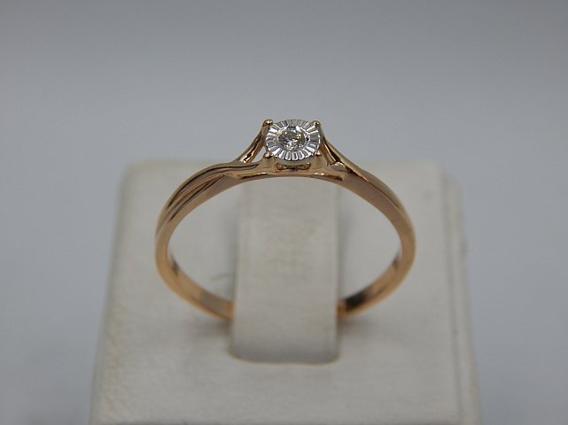 Кольцо из красного и белого золота с бриллиантом (-ми) (30762546) 0