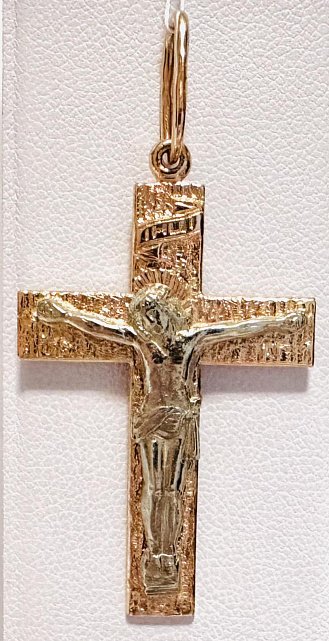 Подвес-крест из красного и белого золота (32750297)  0