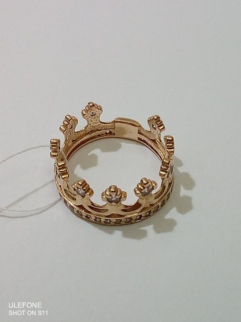 Кольцо из красного золота с цирконием (32848316) 3