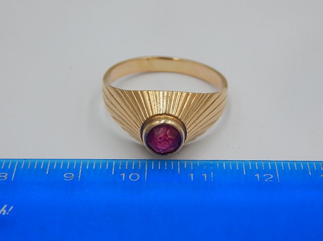 Кольцо из красного золота с цирконием (24886077) 7