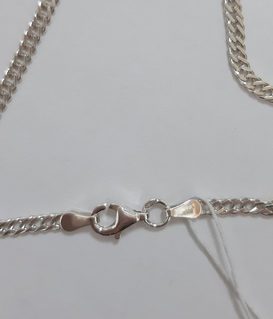 Серебряная цепь с плетением Двойной ромб (30528457) 4