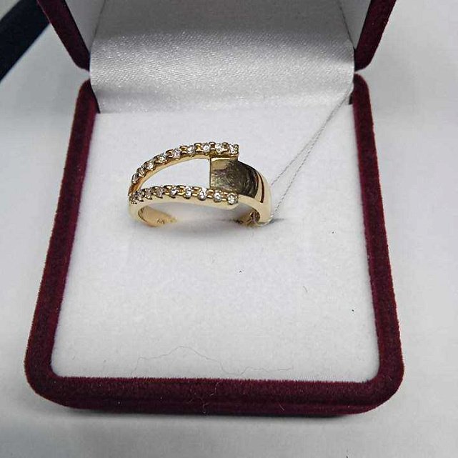 Кольцо из красного золота с бриллиантом (-ми) (27417476) 1