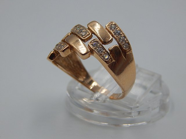 Кольцо из красного золота с цирконием (33455453)  1