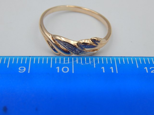 Кольцо из красного и белого золота с бриллиантом (-ми) (30718129) 4